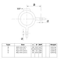 Doos Dubbel oogdeel 90°-D / 42,4 mm (60 stuks)